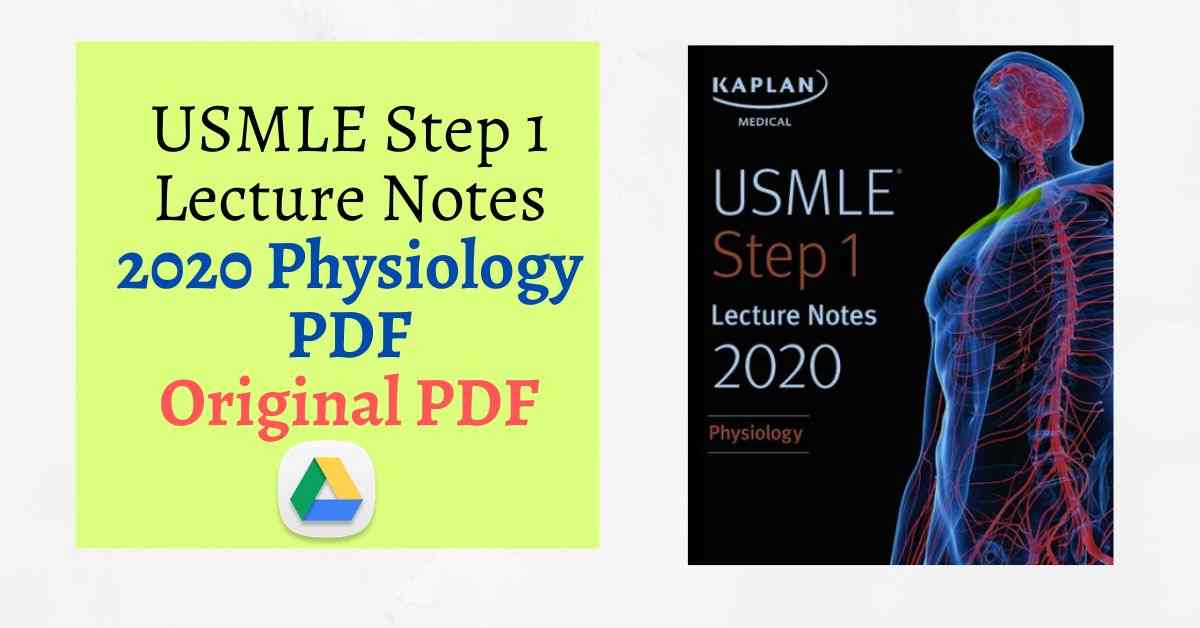 Download USMLE Step 1 Lecture Notes 2020 Physiology PDF Direct Link